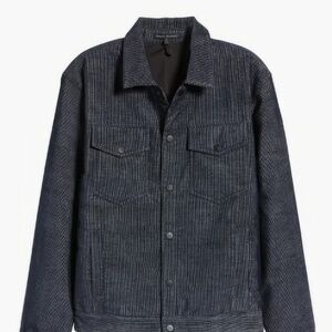 NWT Nordstrom Robert Barakett Mens Worthington Trucker Jacket Coat Blue XL $275